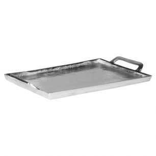 Serving tray silver look 40x27cm