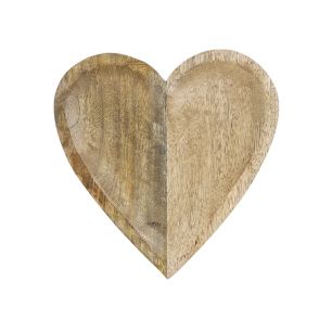 Bowl heart mango wood 25cm